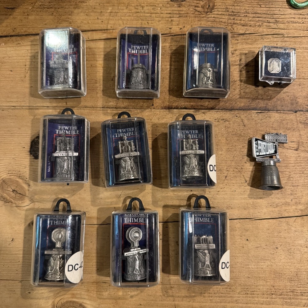 Washington DC Pewter Thimble Lot. White House, Lincoln & Jefferson Memorial.